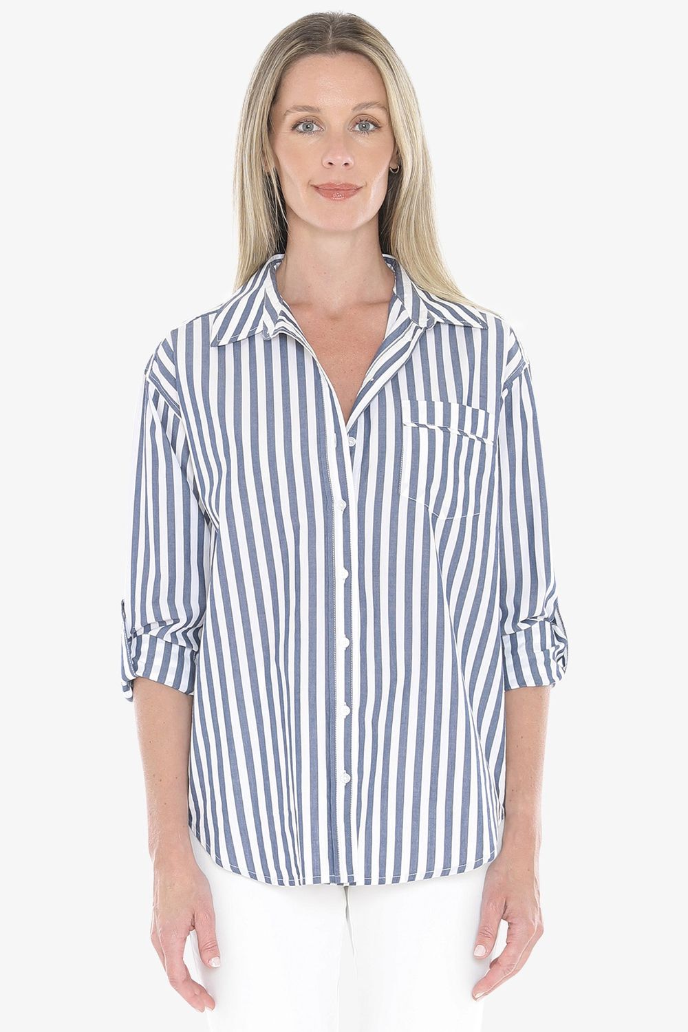 Holiday Stripe Shirt Navy/White