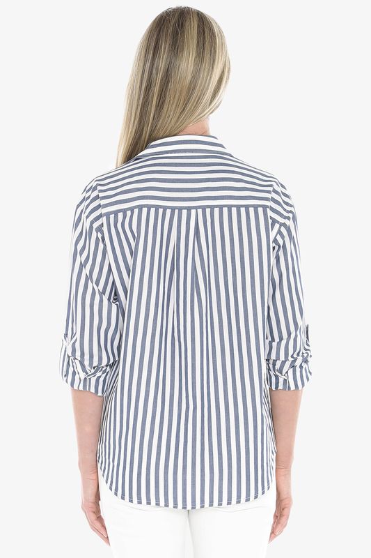 Holiday Stripe Shirt Navy/White