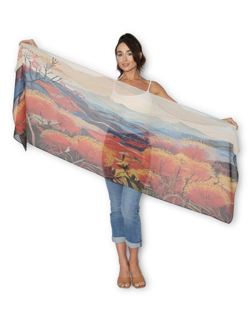Blue Mountains Golden hour viscose scarf