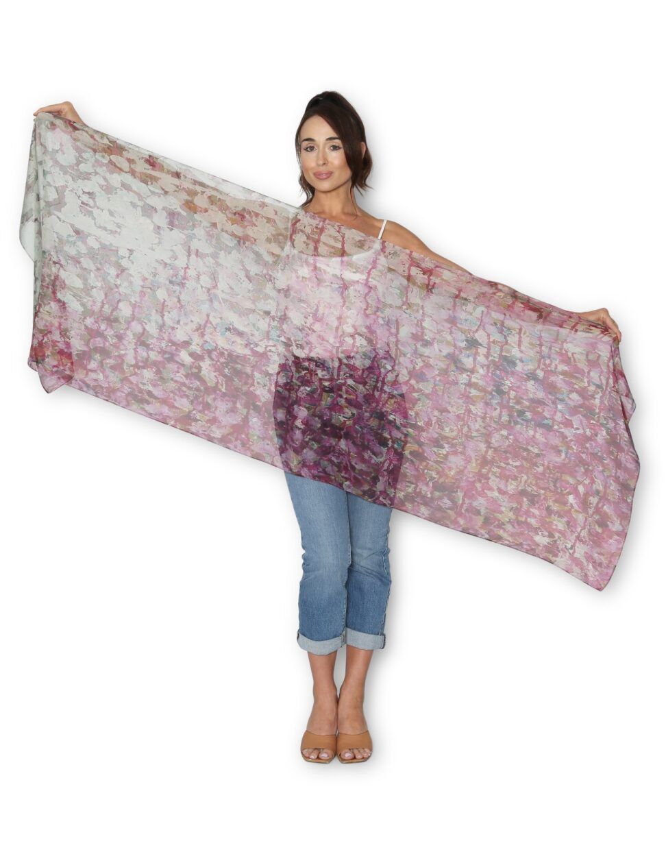 Pink Primrose Silk Scarf