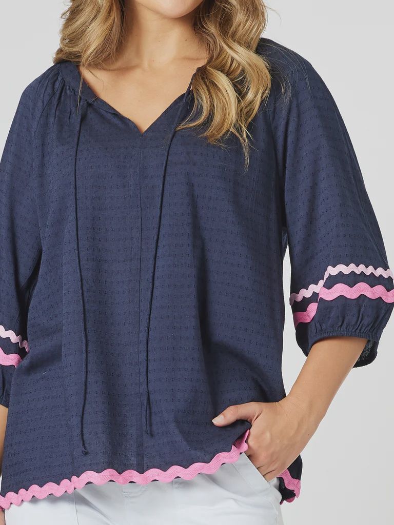 Ric Rac Top Navy