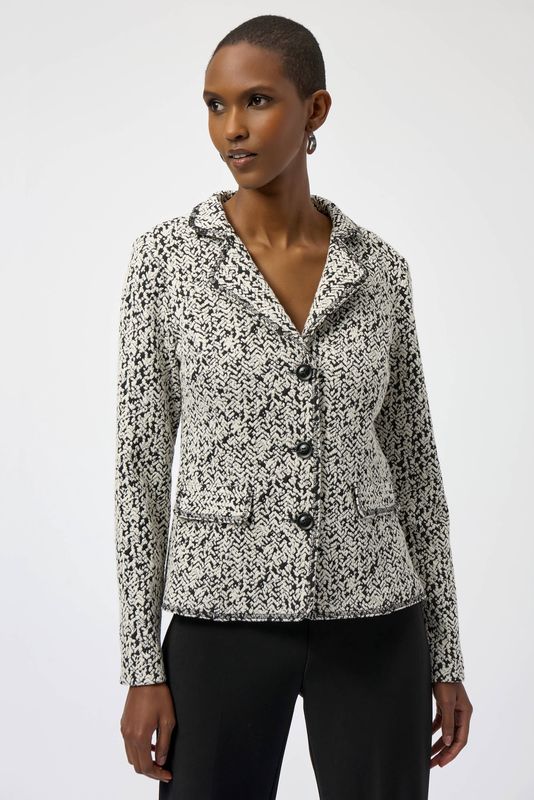 Abstract Jacquard Knit Blazer