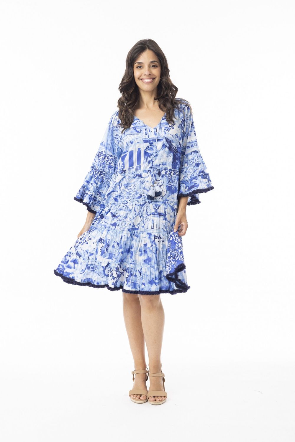 Okayama Frill Sleeve Layers Dress