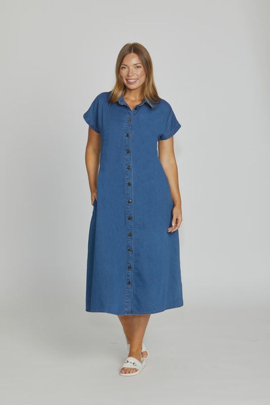 Norbeck A Line Midi Dress Denim