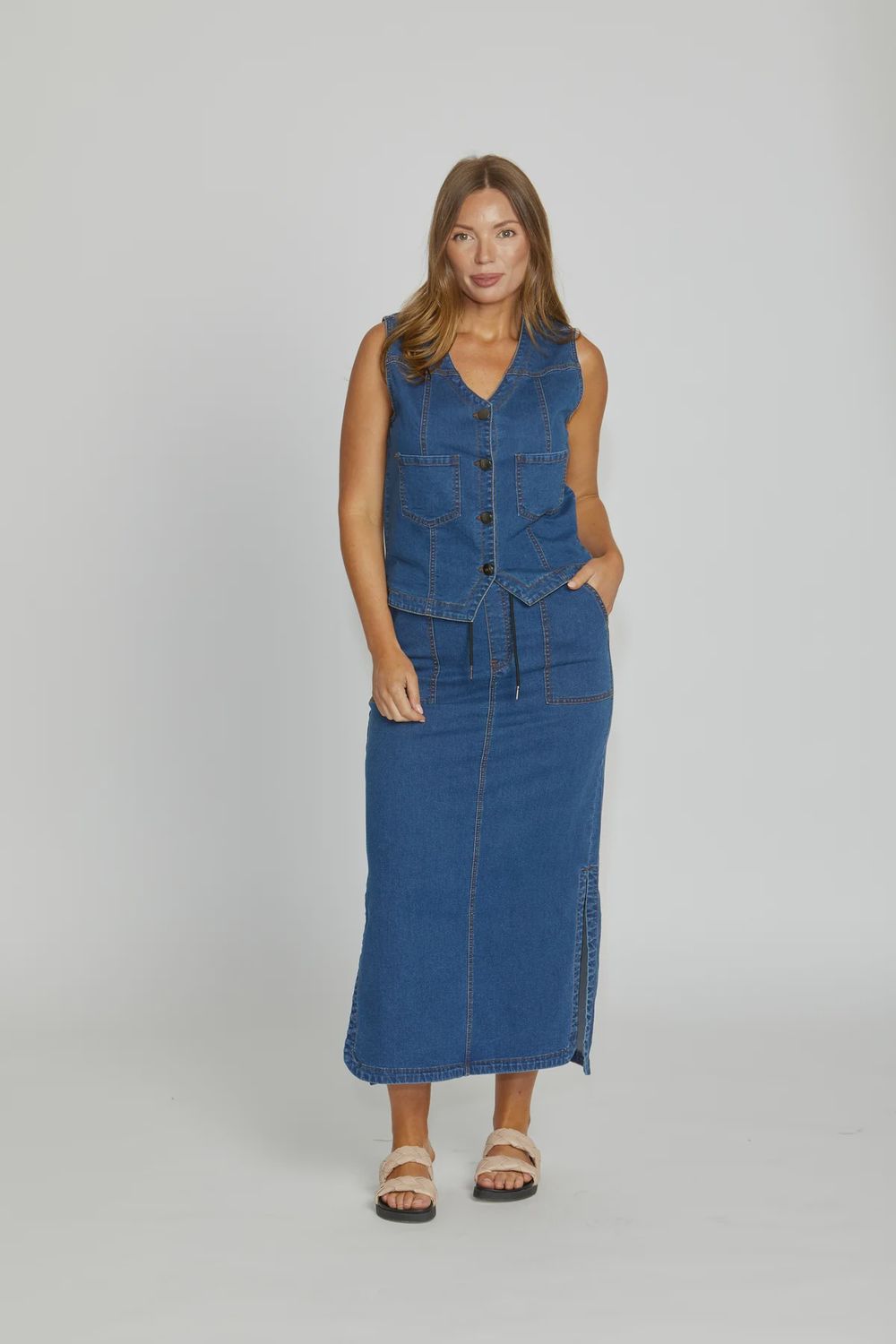 Vigo Longline Vest Indigo