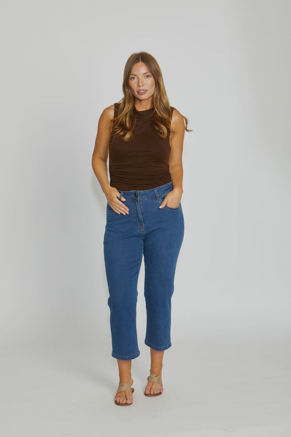 Padham Wide leg retro Crop jean Indigo