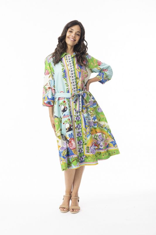 Sante Fe Tie Waist Collar Dress