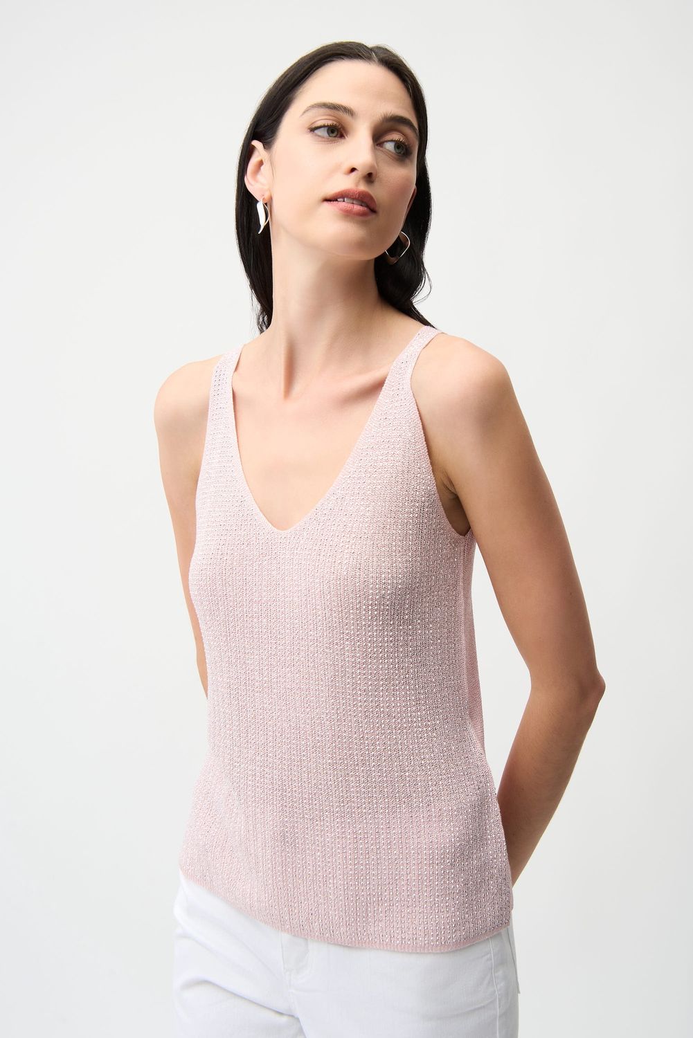 Metallic Knitted Camisole Petal Pink