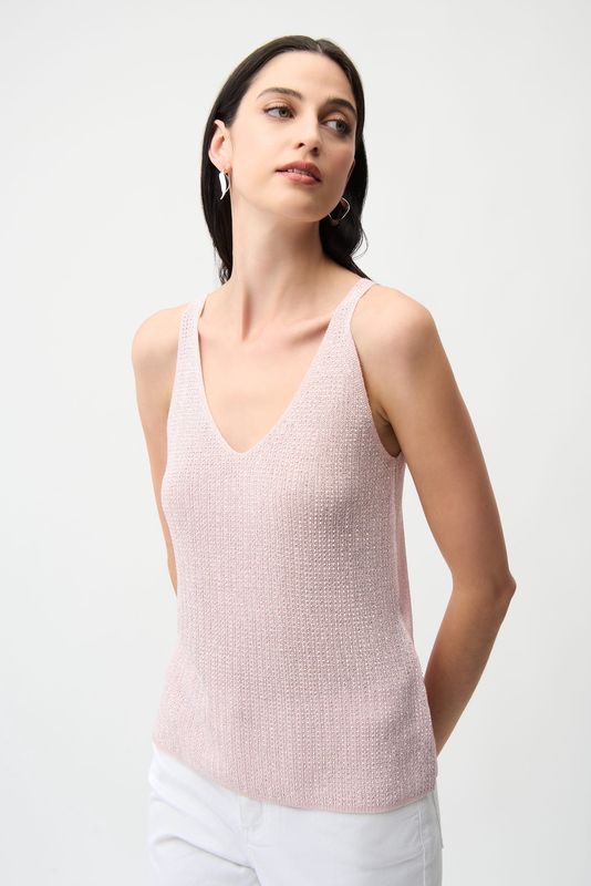 Metallic Knitted Camisole Petal Pink