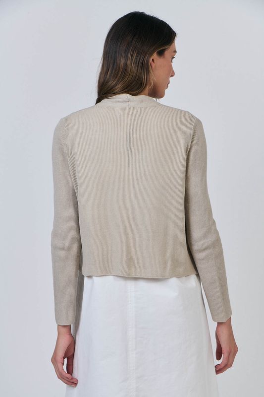 Open Ramie/Cotton Cardi Sand