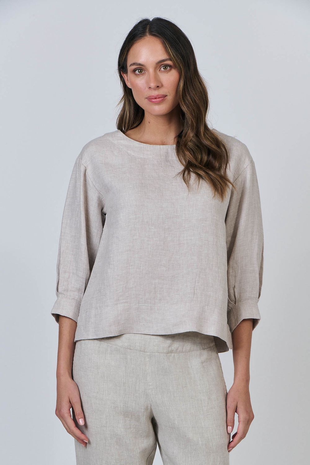 Dune Long Sleeve Linen Top