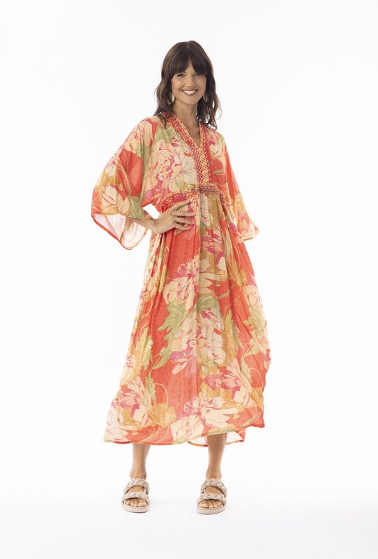 Rosa Midi Dress Wide Sleeve