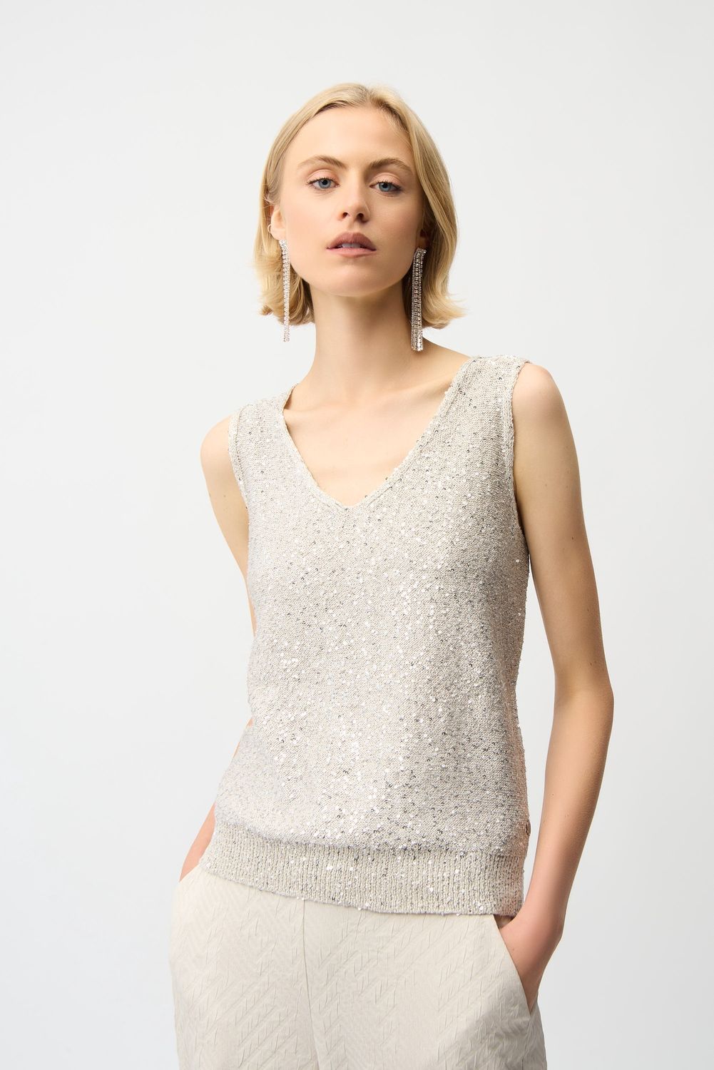 Sequins Yarn V-Neck Camisole