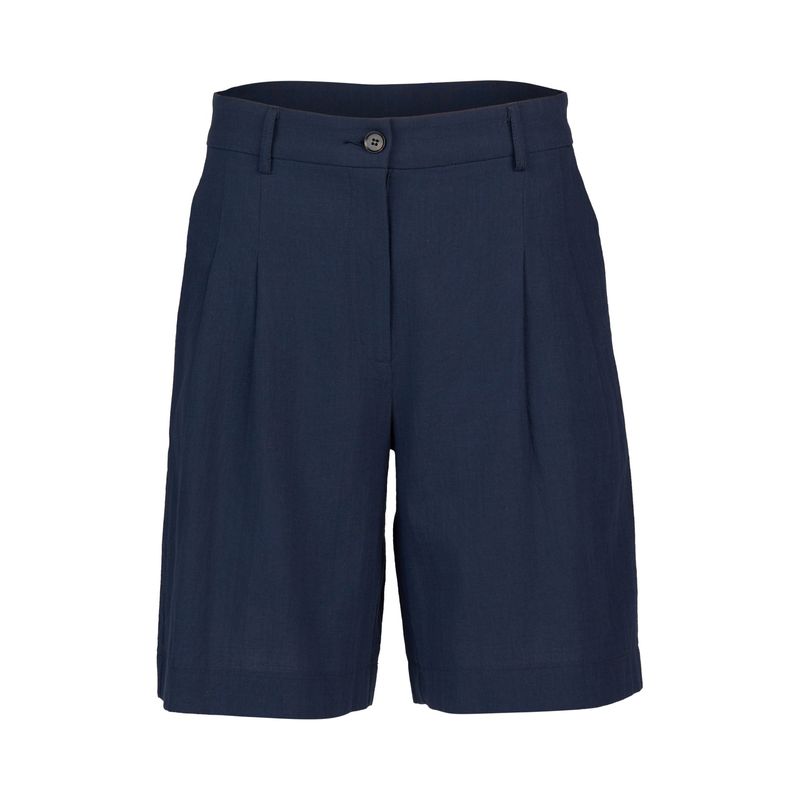 Wide Leg Above Knee Short with Pleats Ink
