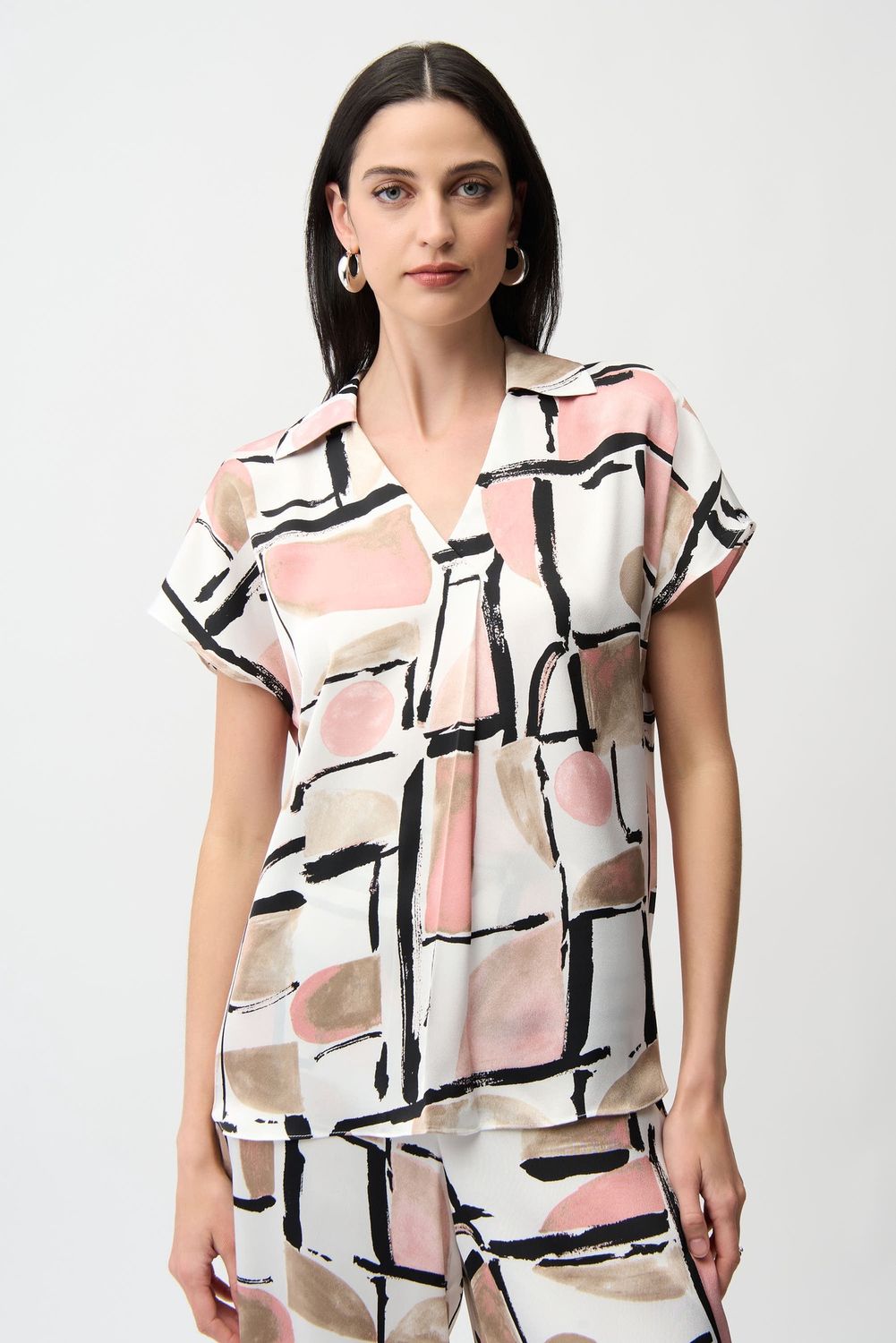 Recycled Satin Abstract Boxy Top