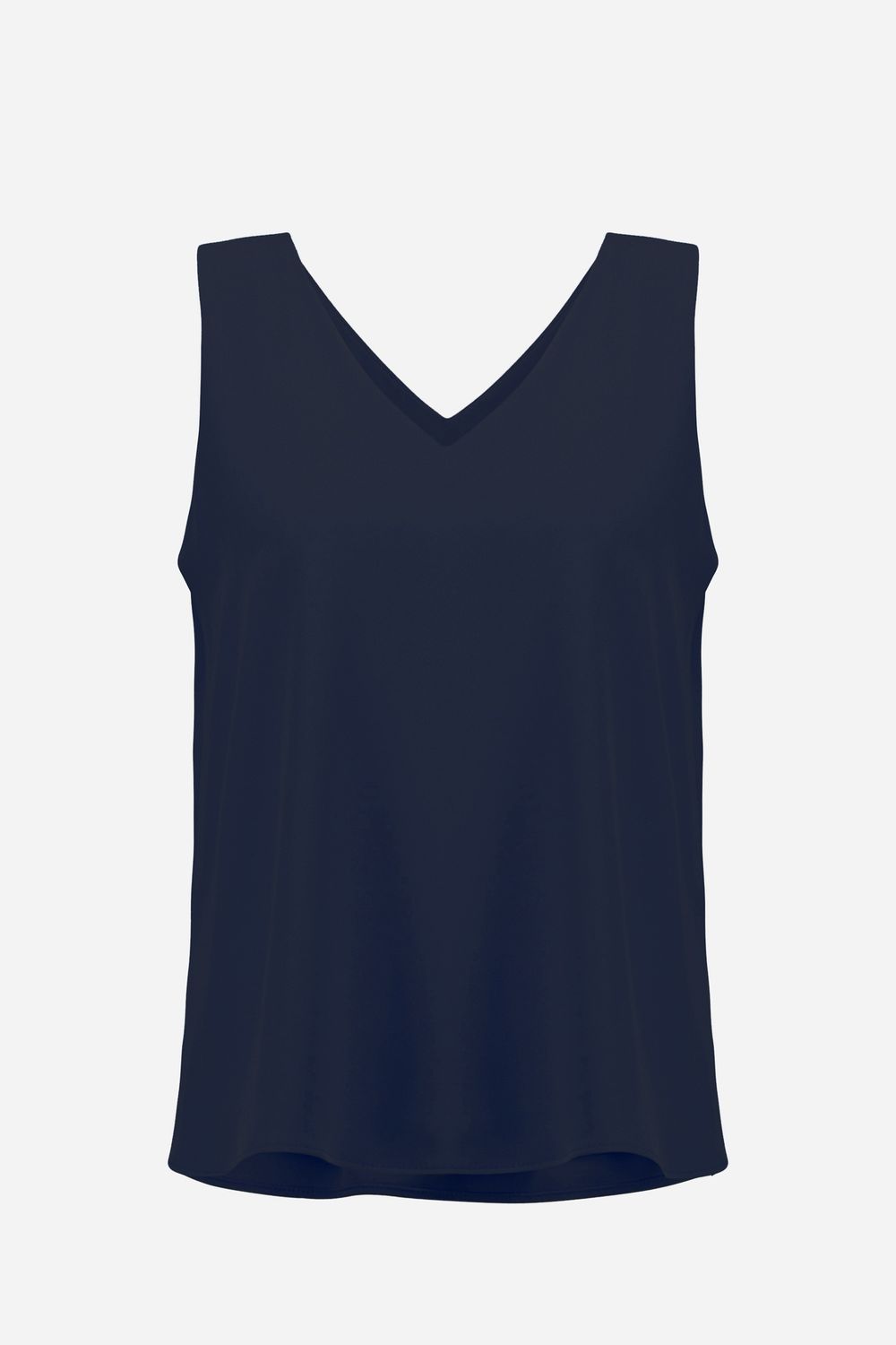 Woven Twill Sleeveless Top Midnight Blue