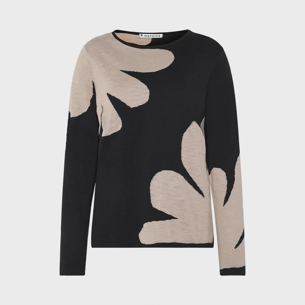 Leana Big Bloom Eco Cotton Crew Black