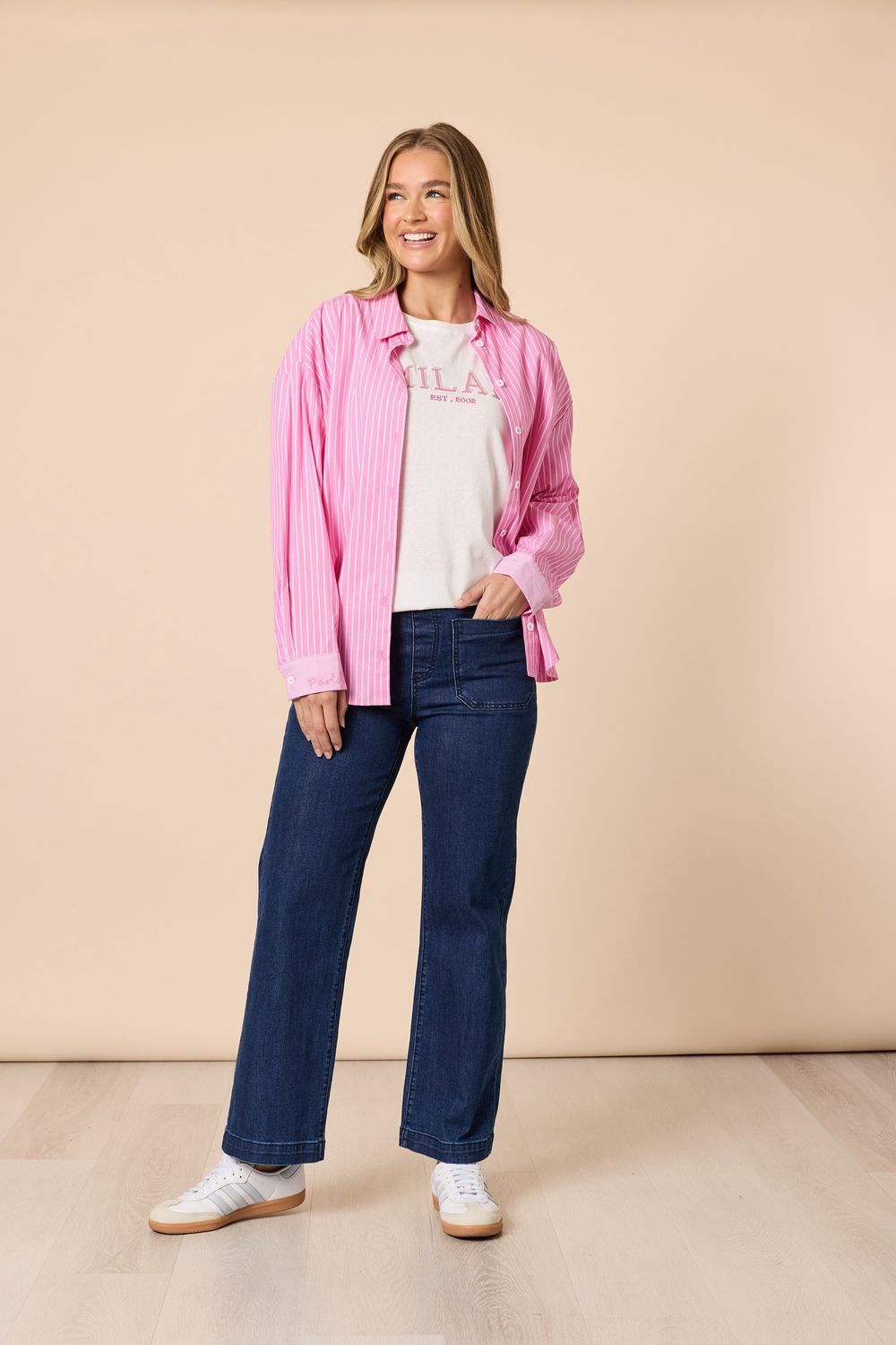 Cabo Striped Shirt Pink/Wht