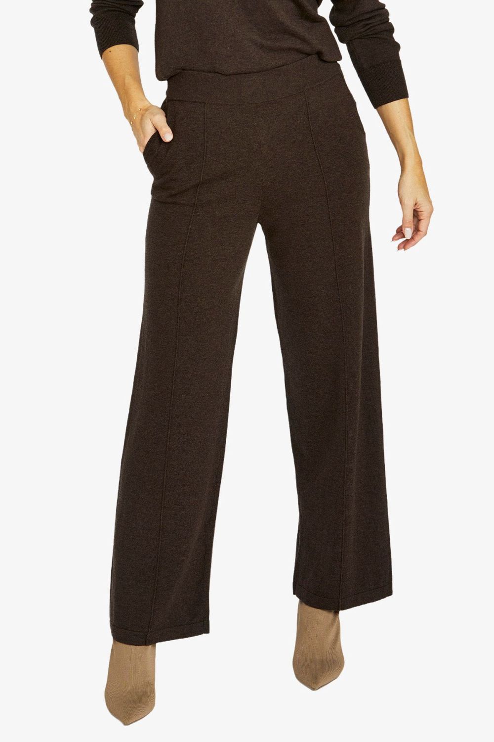 Choc Marle Seam Detail Pant