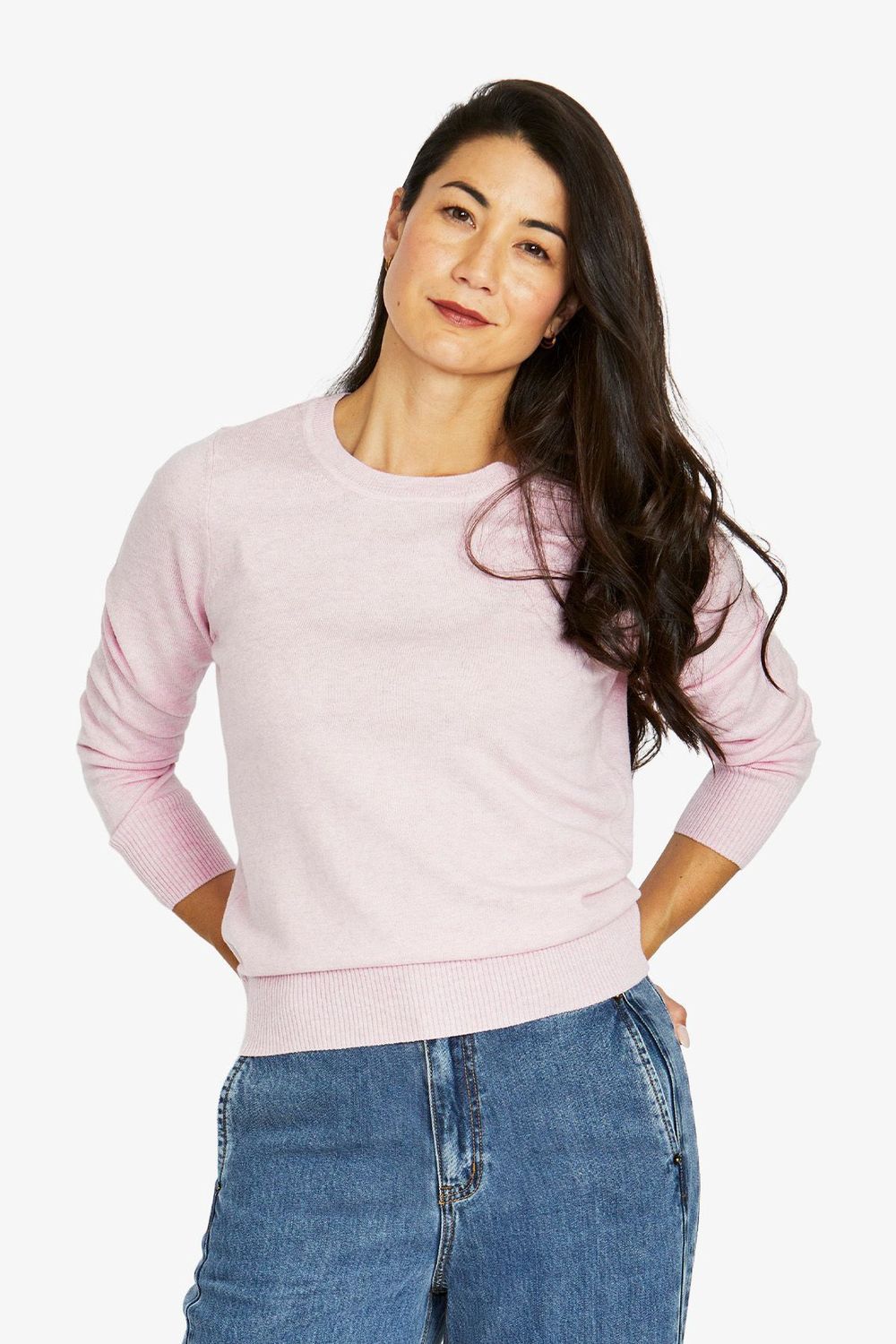 Blush Marle Crew Neck Pullover