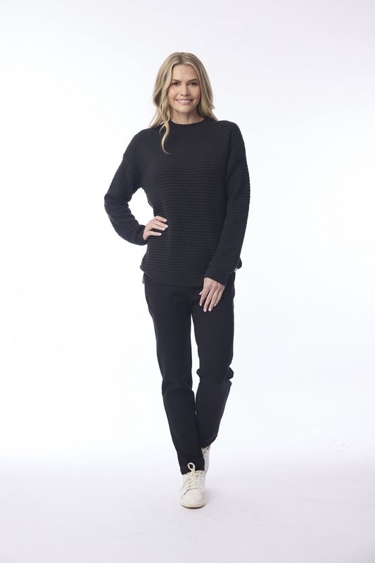 Knit Waffle Jumper Black