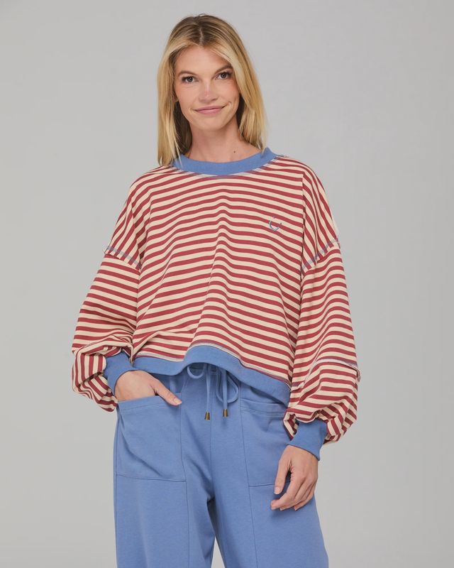 Guru Sweater Maroon Stripe