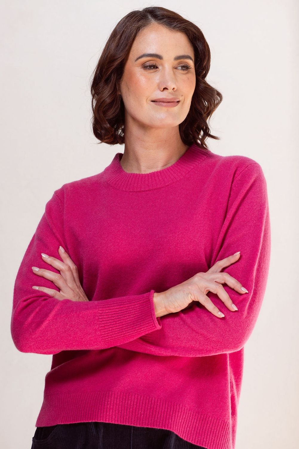 Cashfeel Merino Crew Sweater Pink