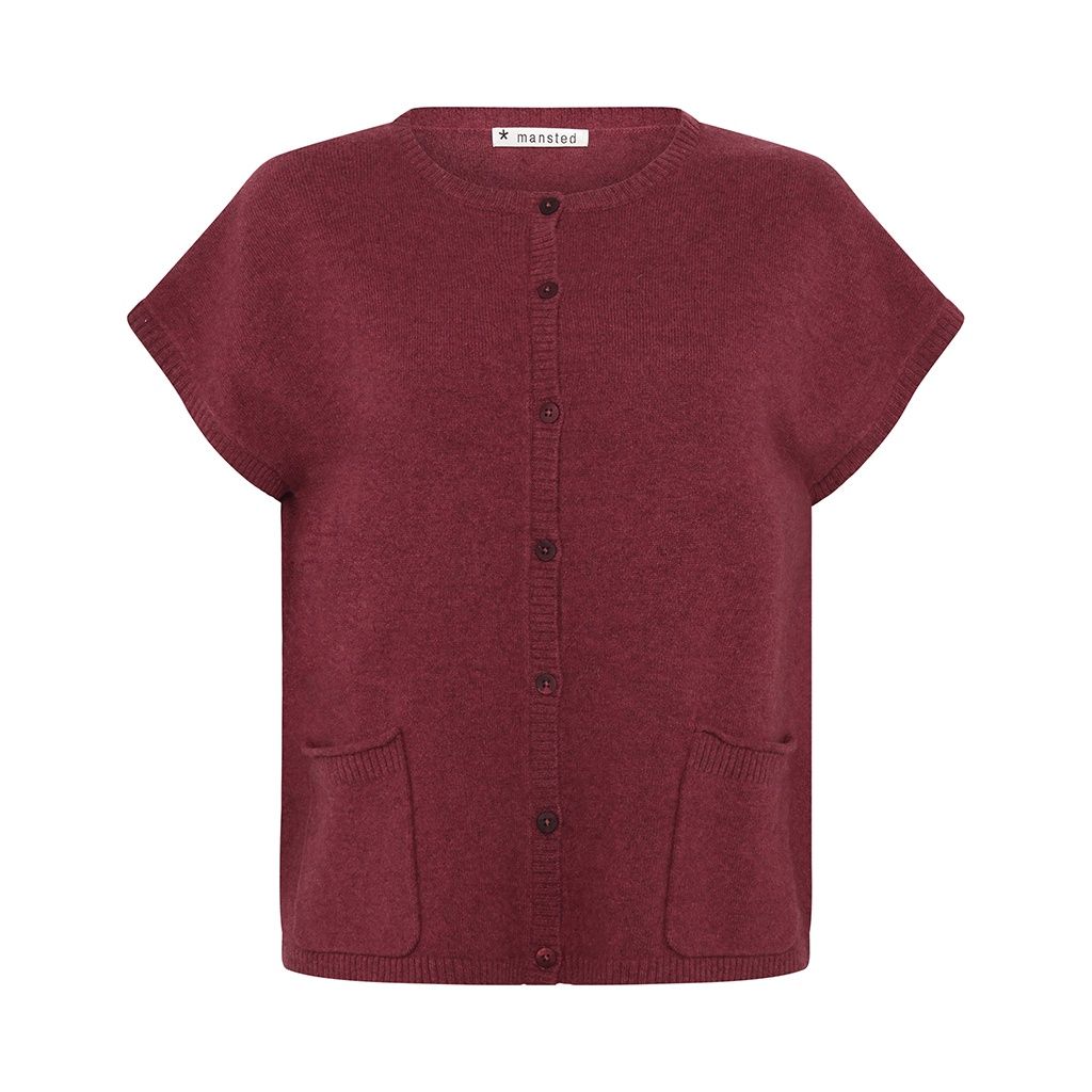 Haiku Yak Blend Button Vest Ruby