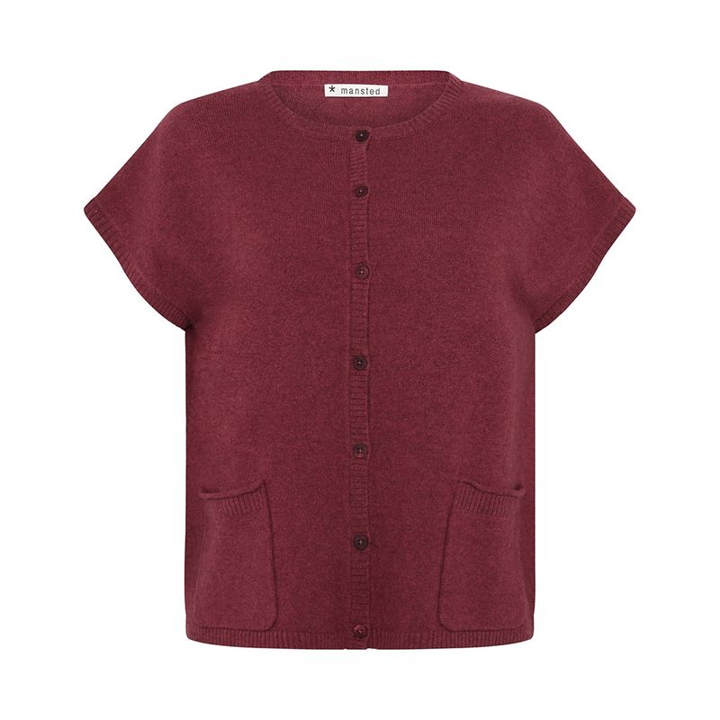Haiku Yak Blend Button Vest Ruby