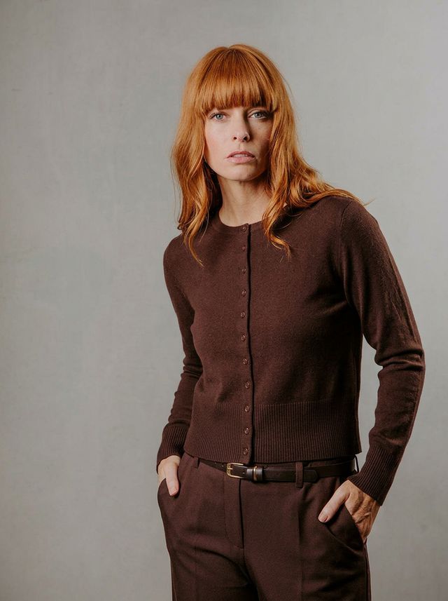 Marnie Cropped Cardi Chocolate