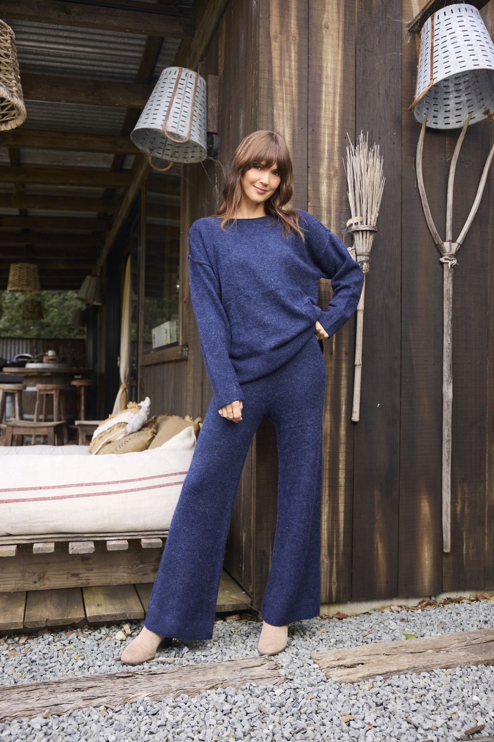 Knit Top and Pant Set Midnight