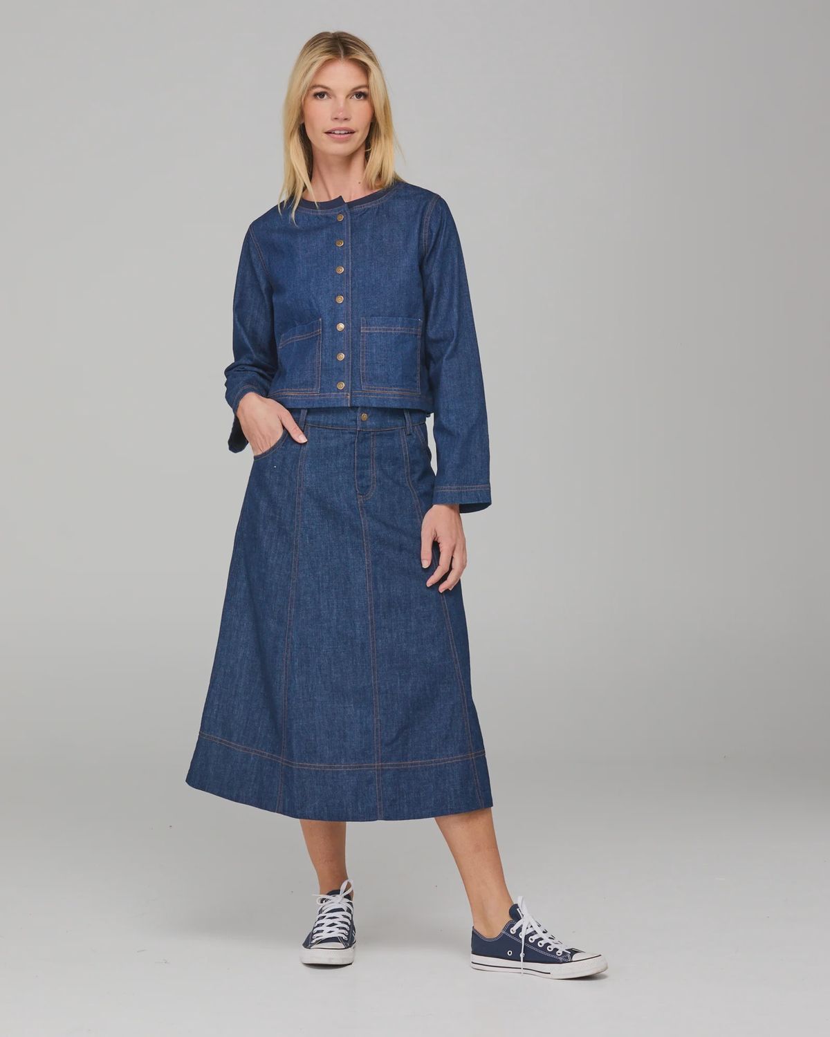 Fumiko Skirt - Dark Denim