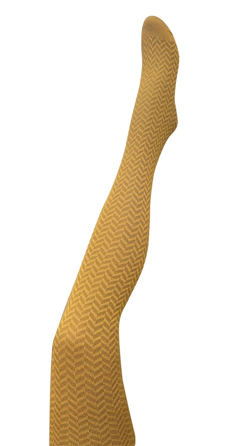 Herringbone Merino Tights - Mustard
