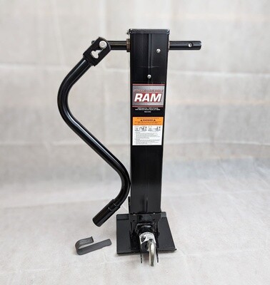 HEAVY DUTY SQUARE TRAILER TONGUE JACK 12000# CAPACITY. SIDE WIND W SPRING RETURN. FRONT PIN