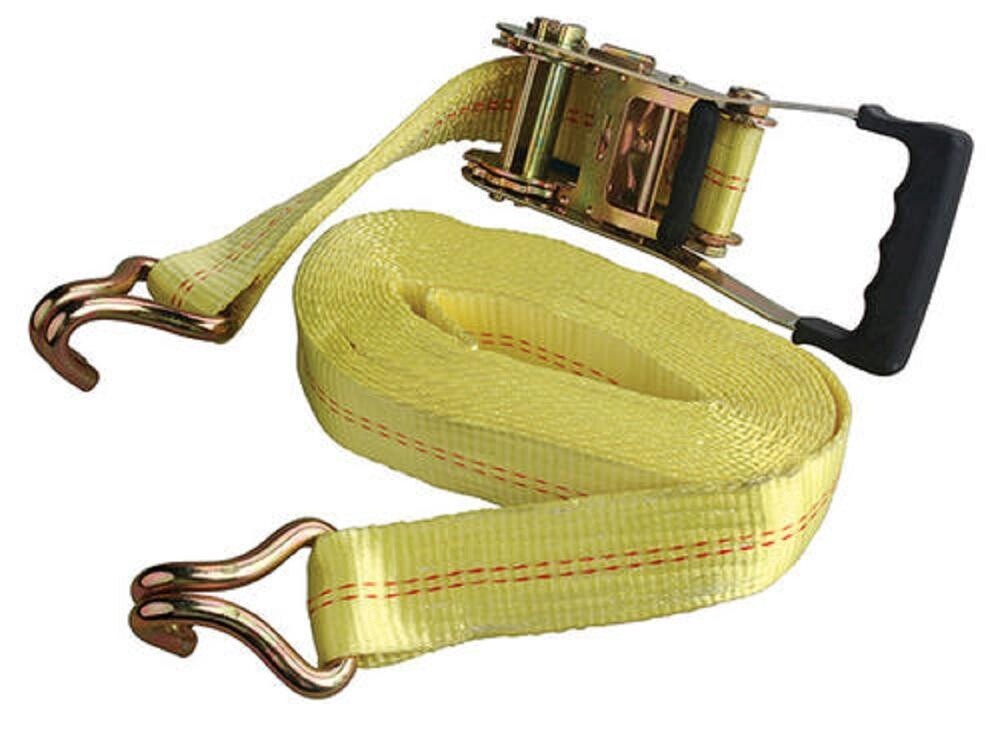 27' x 2" Commercial Grade Padded J-Hook Ratchet Strap Tie-Down