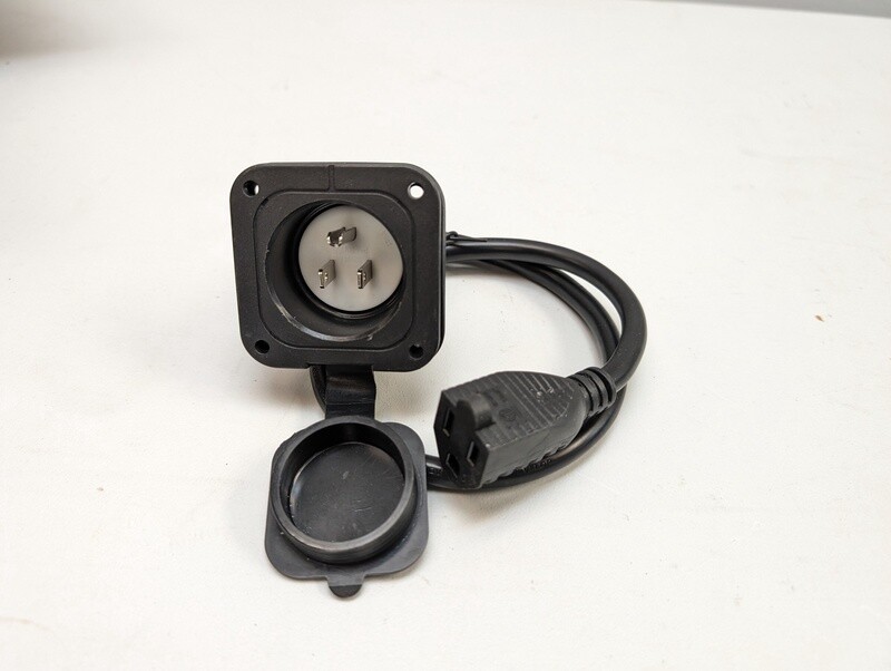 Trailer Power Inlet Port Plug 125 Volt AC Cord Port Plug 15 Amp RV