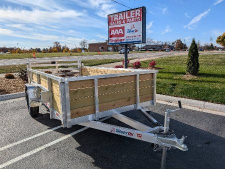 Silver Ox 6x12 Single Axle Aluminum Utility Woody 4 Board with Brakes and Folding Gate