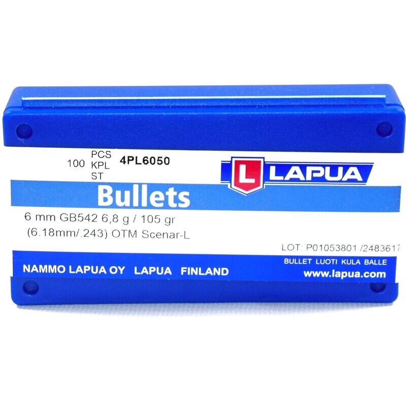 KROGLE LAPUA 6 MM .243 SCENAR L OTM GB542 / 105 GR