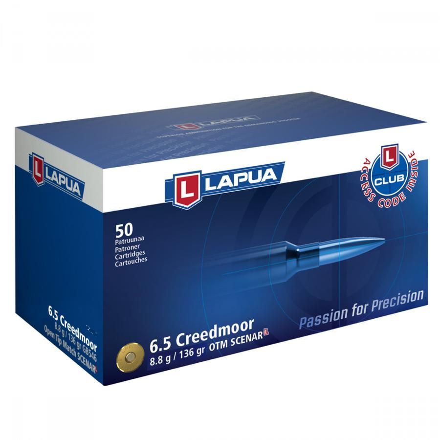 NABOJ LAPUA 6.5 CCEEDMOOR 136gr SCENER-L OPEN TIP MATCH 50/1