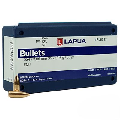 LAPUA BULLETS .224/5,69 mm FMJ  S 569 /55 GR
