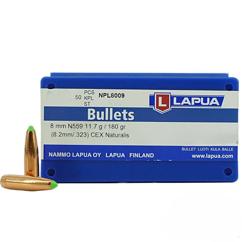 LAPUA BULLETS 8 mm CEX Naturalis  N559 /180 GR