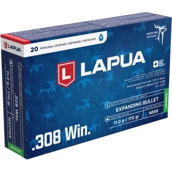 LAPUA .308 WIN. NATURALIS EXPANDING BULLET 11g/170gr N558