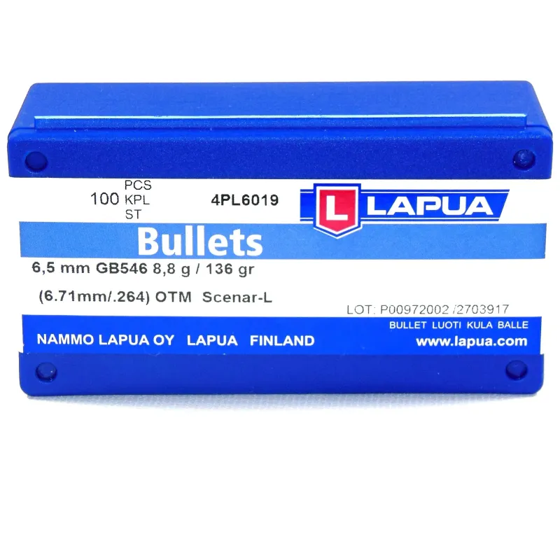 KROGLE LAPUA 6,5 MM  OTM L - SCENAR GB546 / 136 GR