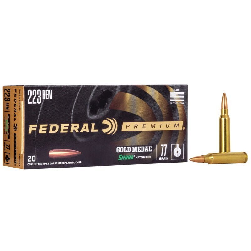 NABOJ FEDERAL GOLD MEDAL .223 REM. 77Gr SIERRA MATCH KING BT HP