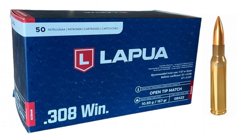 BULLETS LAPUA .308 WIN SCENAR-OTM 167 gr 50/1 GB422
