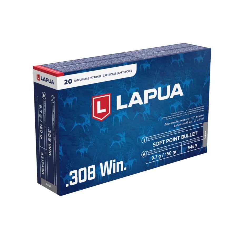 LAPUA .308 WIN. 150 gr. MEGA SOFT POINT BULLET 20/1 E469