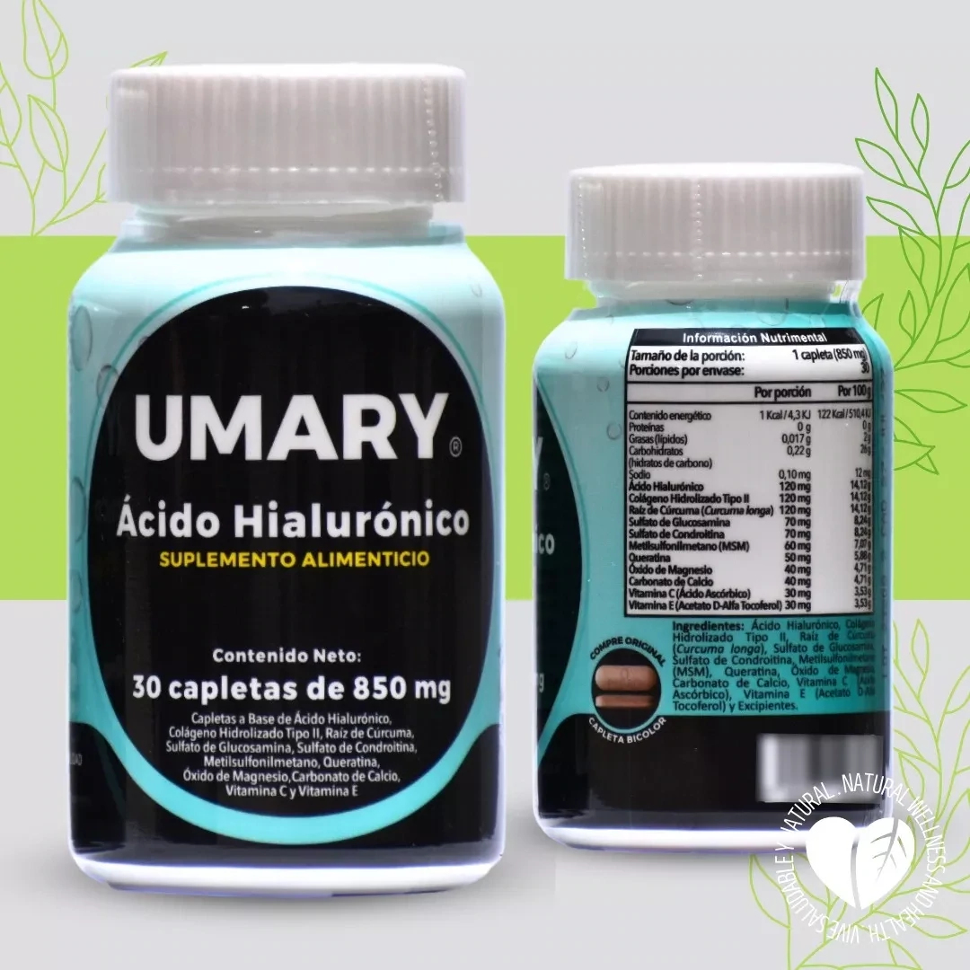 UMARY PARA ARTRITIS, CIATICA, DOLORES MUSCULARES, CONTIENE COLAGENO Y ACIDO HIALURONICO VITAMINAS.