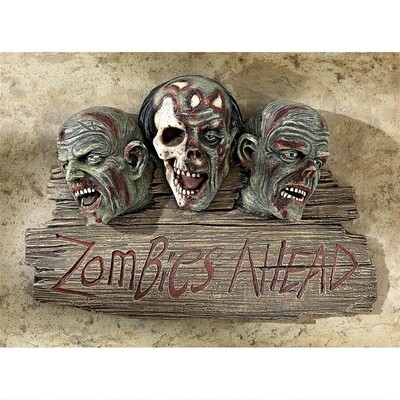 Zombies Ahead Welcome Wall Sculpture