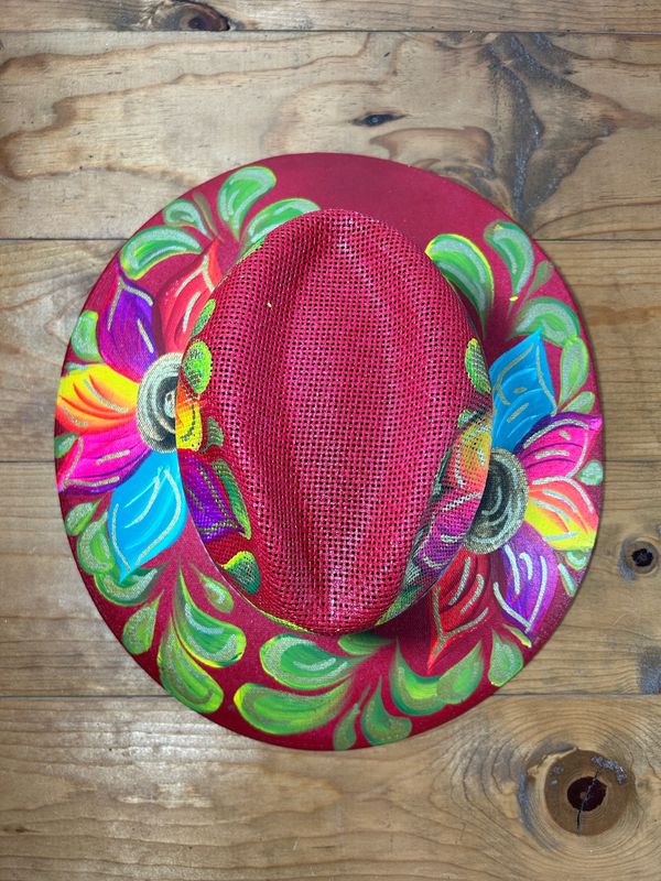 Sombrero pintado a mano - 01 | Rojo | Medium