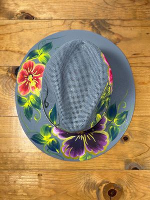 Sombrero Pintado a Mano -04 | Gris | Large